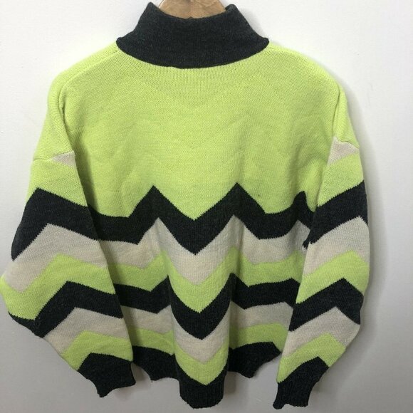 VTG North Country Eaton Neon L Men Wool Sweater - Picture 2 of 6